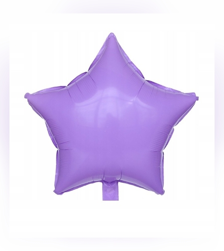 Balon din Folie Metalizata, Flippy, Figurina Stea, Model Simplu, Tematica Aniversare, 40 cm, Ambalaj Individual, Pai Inclus, Umflare cu Aer sau Heliu, Mov