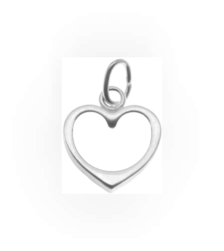 Pandantiv, Jolie Silver, Argint 925, Model Inima Contur, 0.6 g, 15x12 mm