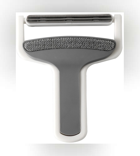 Perie de Indepartarea a Parului si Scamelor, Flippy, 12 x 15 cm, Maner Confortabil, Alb/Gri