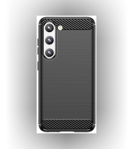 Husa Protectie, Flippy, Husa de Protectie pentru Samsung Galaxy S23 Ultra, din TPU cu Element de Carbon, Negru