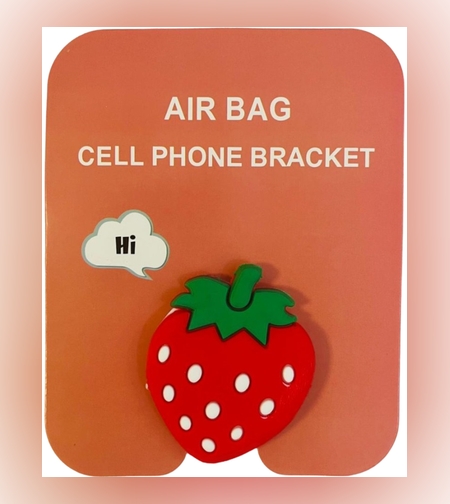 Suport Stand Adeziv Popsocket Flippy, Model Capsuna, Pentru Telefon, Universal, Multicolor