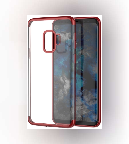 Husa Samsung Galaxy S9 Transparent cu Margini Rosii