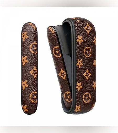 Set Husa Piele Ecologica Si Capac Plastic Flippy, pentru IQOS 3.0 DUO, de Protectie, Anti Soc si Zgarieturi, 20 gr, 12 x 4 x 2 cm, Maro