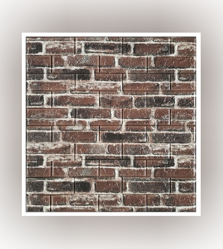 Set 10 Stickere de Perete, Flippy, Autoadezive, 70 x 77 cm, 4 mm Grosime, Suprafata Acoperita 5.3 mp, din PVC, Model Caramida Rosie, Caramiziu