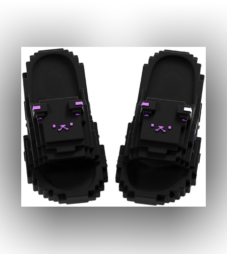 Papuci Casual pentru Adolescenti, Flippy, Model Unisex de Forma Pixel, Rezistenti Usori si Moi din Spuma EVA Antiderapanti, Marime 40-41, Negru