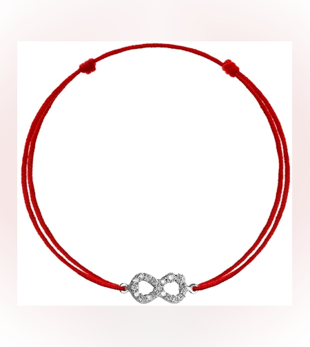 Bratara Snur Reglabil, Argint 925, Infinit Cu Pietre Albe, Jolie Silver, 0.7 g, 1.5 cm x 0.5 cm