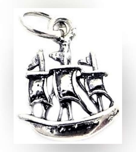 Pandantiv din Argint 925 Jolie Silver, Model Corabie, 18 x 10 mm, 1.1 g