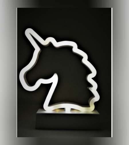 Decoratiune Luminoasa cu Baterii Unicorn 25 cm Alb Rece