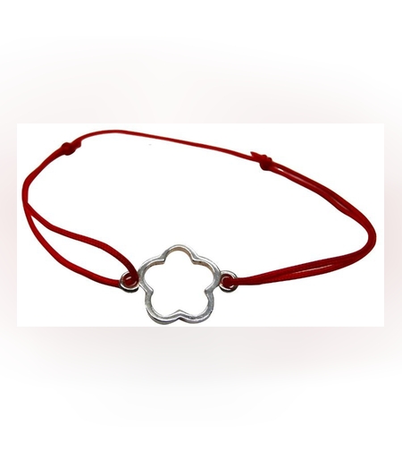 Bratara Snur Reglabil, Argint 925, Floare Decupata, Jolie Silver, 0.7 g, 1.8 cm x 1.3 cm