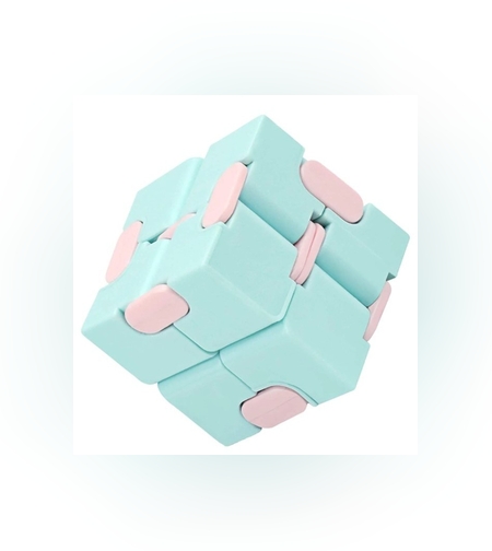 Cub antistres, Fidget Toy, Infinity Magic Cube, Albastru/Roz, 4x4x4 cm