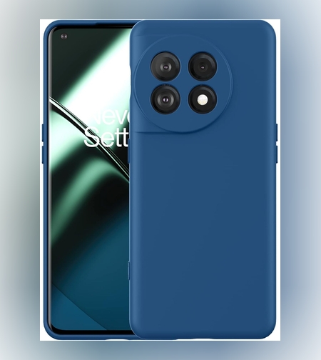 Husa de Protectie, Flippy, pentru OnePlus 11 5G, Liquid Silicone, cu Microfibra pe Interior, Protectie Antisoc, Compatibil Incarcare Wireless, Albastru