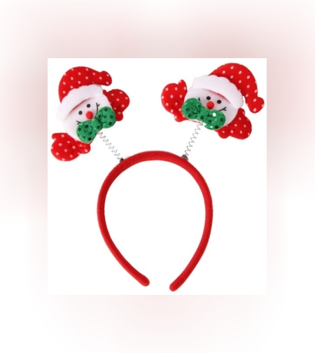 Coronita Decorativa, Flippy, Tema Craciun, 12 x 25 cm, Model Om de Zapada, Marime Universala, Rosu/Alb