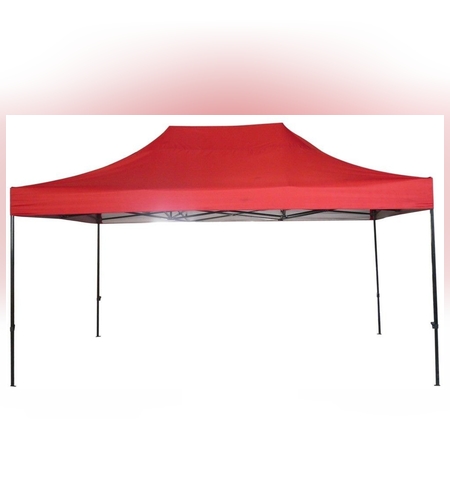 Cort Pavilion 3x4.5m Rosu Pliabil Cadru Metal pentru Curte, Gradina, Evenimente