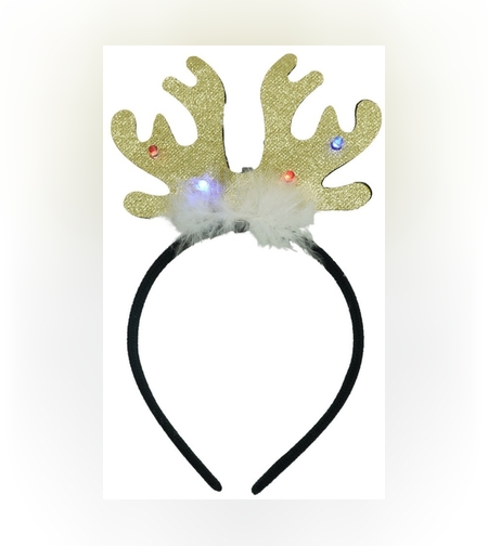 Bentita/cerc ren de Craciun, culoare negru cu auriu, marime standard, Flippy