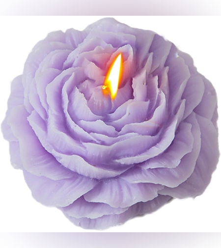 Lumanare Parfumata, Flippy, Model Trandafir, Ardere 10h, 70 g, 7.5 x 3.5 cm, Parfum de Lavanda, Mov