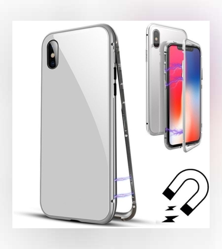 Husa de protectie Magnetic 360 pentru Apple iPhone X, Argintiu