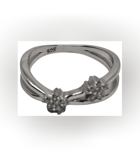 Inel Argint 925, Floricele cu Zirconii M 48