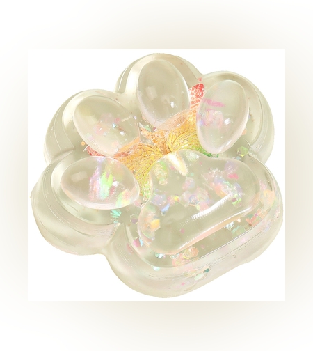 Jucarie Antistres Squishy, Flippy, Labuta de Pisica Pufoasa, cu Revenire Lenta, 7 x 6.5 cm, Model Fluturi, Multicolor