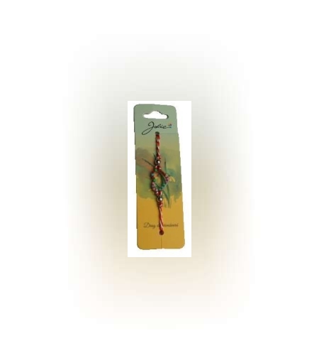 Bratara cu Snur Alb- Rosu si Pandantiv Inima