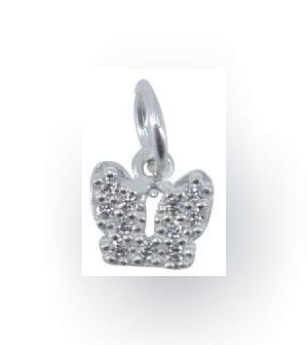 Pandantiv din Argint 925 Jolie Silver, Model Fluturas cu Zirconii, 8 x 8 mm, 0.5 g