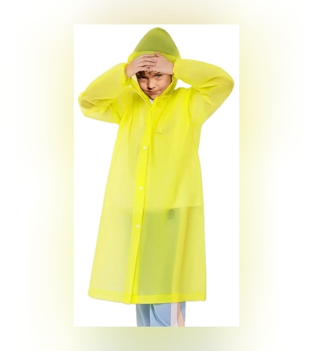 Pelerina de Ploaie, Flippy, pentru Copii 100-145 cm, din EVA, Impermeabila, Inchidere cu Capse, Galben