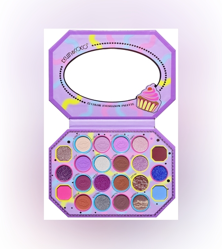 Paleta de Machiaj, KEVIN & COCO, Violet Ice Cream, Fard de Pleoape, 22 culori, 19 x 13.7 x 1.3 cm