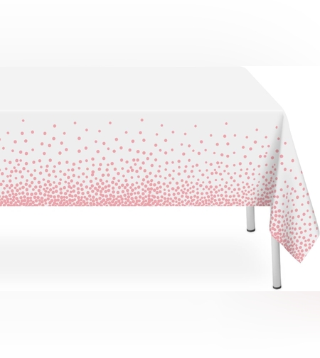 Fata de Masa, Flippy, din PEVA, Imprimeu Buline, 137 x 274 cm, Impermeabila, Fara Pete, Curatare Rapida, Roz