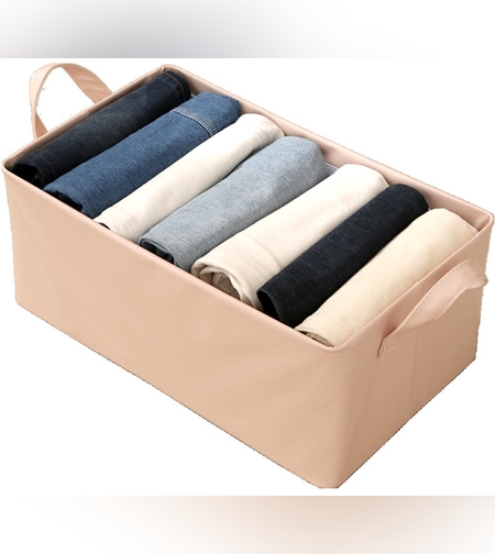 Cutie de Depozitare Tip Cos, Flippy, Material Piele Ecologica, Pliabila, 47x28x20 cm, 26 l, Cadru Metalic, cu Manere, Roz