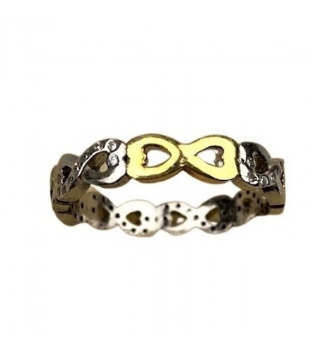 Inel Argint 925 Infinit Placat cu Aur Galben si Minizirconii M 53