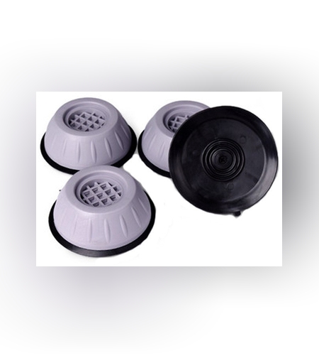 Set de 4 Picioare Antivibratii, Flippy, 8 cm, Gri, cu Ventuza Cauciuc, Instalare Rapida, pentru Masina de Spalat, Uscator sau Frigider