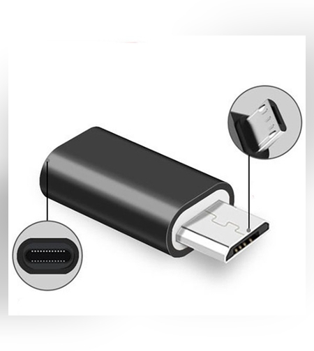 Adaptor micro USB spre Lightning pentru telefon, Flippy, Adaptor micro USB spre Lightning, 2.8 cm, Negru