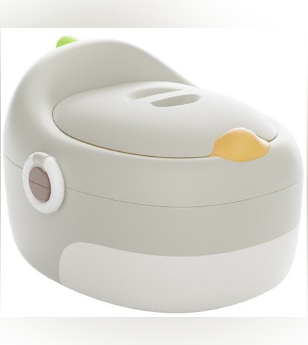 Olita pentru Copii, Flippy, 3 in 1, Detasabila, Inaltator, Reductor WC, cu Capac, 100 de Saci de Unica Folosinta, Gri