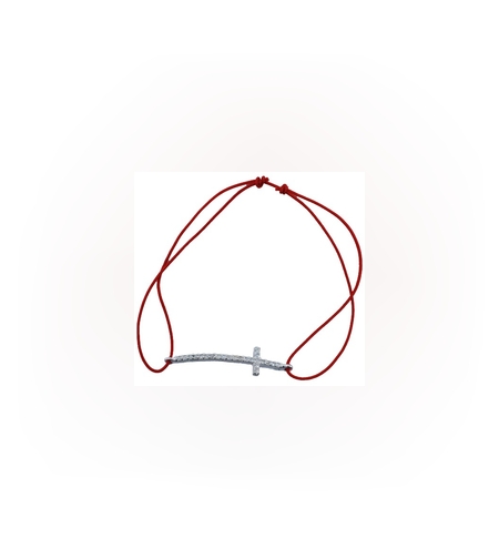 Bratara cu nod dublu din Argint 925 Cruce cu  pietre, 0.8 g