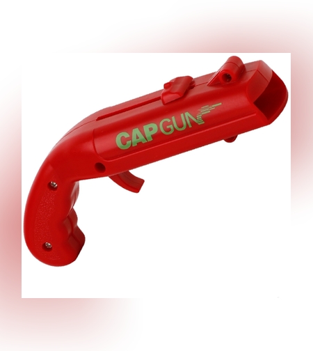 Deschizator de sticle, Flippy, Model Pistol, Plastic, ABS, pentru Dopuri Metalice, 13 x 6 x 3.7 cm, Rosu