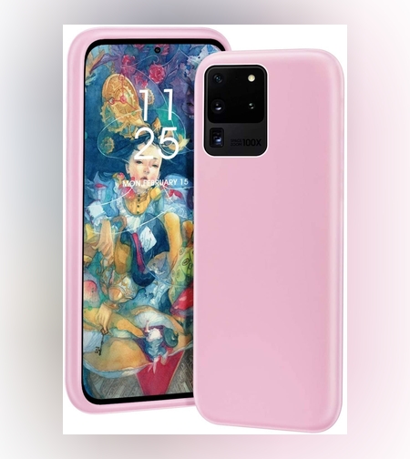 Husa protectie Flippy compatibila cu Samsung S20 Ultra Liquid Silicone Case Roz