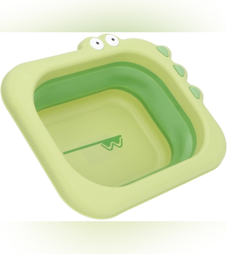 Lavoar Pliabil, Flippy, pentru Copii, din PP/TPE, Portabil, Model Crocodil, 30x24.5x9 cm, Verde