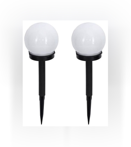 Set 2 lampa solara LED, Sferica, Tip Glob Flippy, Diametru 10 cm, Multicolor
