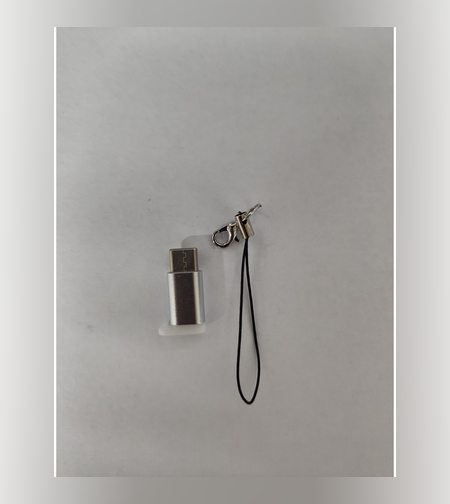 Adaptor micro USB (mama) to Type-C(tata) cu Agatatoare Breloc inclusa, Argintiu, Flippy