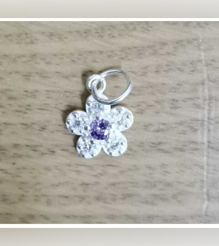 Pandantiv din Argint 925, Jolie Silver, Model Floare Cu Pietre, 0.9 g, 1 x 1 cm, Mov