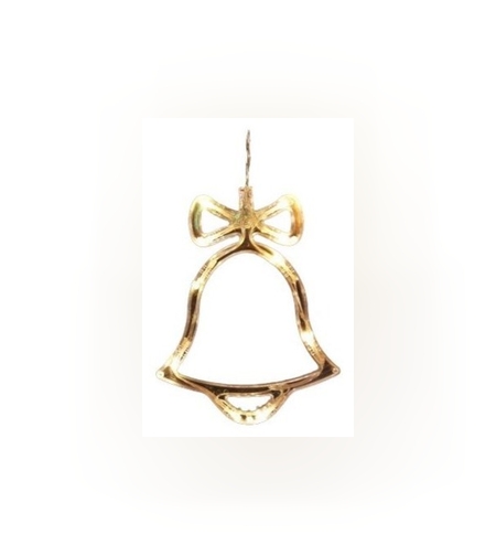 Decoratiune de Craciun Luminoasa in forma de Clopotel 15x18 cm, cu Ventuza, Alb Cald, Flippy