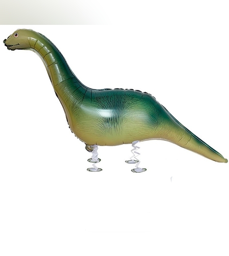 Balon din Folie Metalizata, Flippy, Figurina Animata, Model Dinozaur cu Ou, 113x49 cm, Ambalaj Individual, Pai Inclus, Umflare cu Aer sau Heliu, Verde inchis