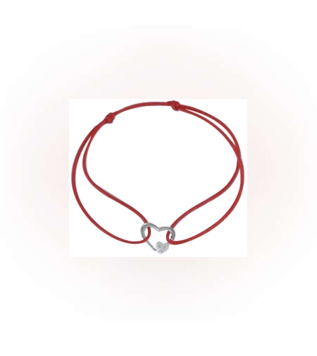 Bratara Snur Reglabil, Argint 925, Inima Cu Inimioara Minizirconii, Jolie Silver, 0.5 g, 1 cm x 1 cm