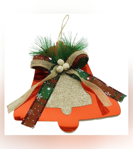 Ornament brad, Flippy, Clopotel, Rosu, Lucios, 14*16CM, Acril, Interior/ Exterior