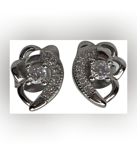 Cercei Argint 925 Inimioara cu Floare