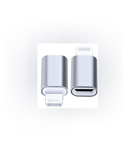 Adaptor Type C (mama) to Lightning (tata) cu Agatatoare Breloc inclusa, Argintiu