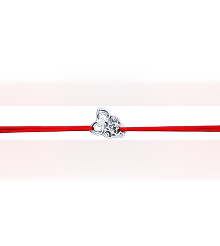 Bratara Snur Reglabil, Argint 925, Bufnita Brodata, Jolie Silver, 0.4 g, 1.2 cm x 1 cm