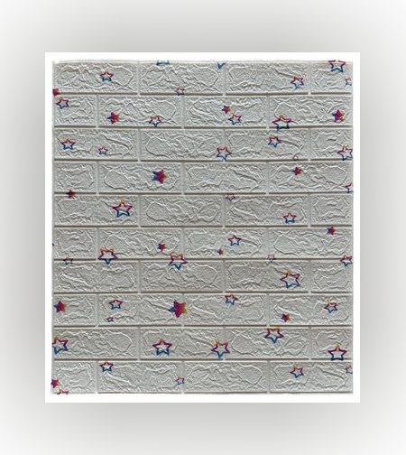 Set 10 Stickere de Perete, Flippy, Autoadezive, 70 x 77 cm, Suprafata Acoperita 5.3 mp, din PVC, Model Stelute Curcubeu, Alb