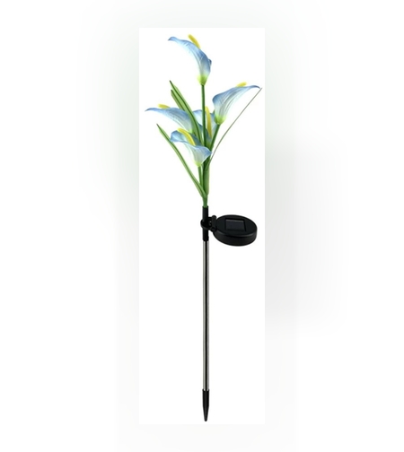 Lumina solara LED tip Crin cu 5 flori, inaltime 75 cm, pentru gradina, Flippy