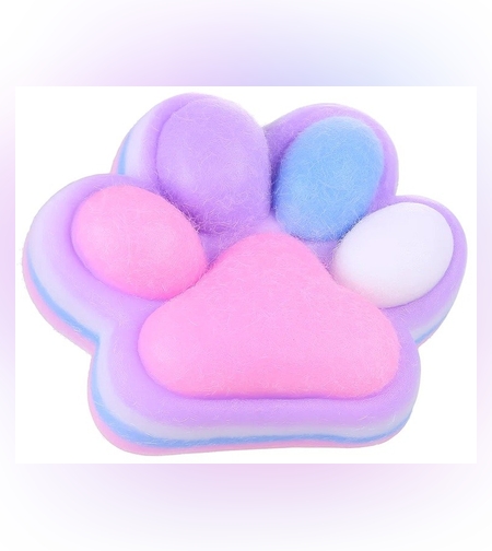 Jucarie Antistres Squishy, Flippy, cu Revenire Lenta, Squeeze Toys, Model Cat Paw, 12.5x10.5 cm, 220g, +3 Ani, din TPR, Model 2, Multicolor