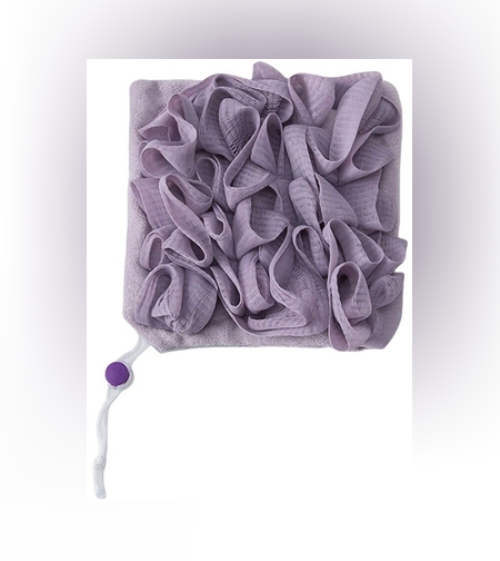 Prosop de Baie, Flippy, 2in1, cu Burete din Plasa, 17 x 17 cm, Mov